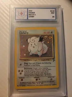 2000 Pokemon Clefairy 6 Holo Base Set 2 Vintage WOTC TCG CCG Slabbed Card MYPC - Image 1