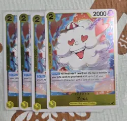 4X Zeus OP11-106 Rare A Fist of Divine Speed NM One Piece Card Game - Image 1