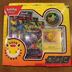 Pokemon Day 30th Anniversary Pikachu Promo Card 3 Booster Packs Sealed - Image 1