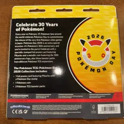 Pokemon Day 30th Anniversary Pikachu Promo Card 3 Booster Packs Sealed - Image 2
