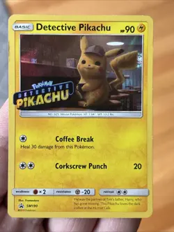 Pokemon Detective Pikachu Promo Stamped Holo SM190 Tcg Card 2019 Foil WOW - Image 1