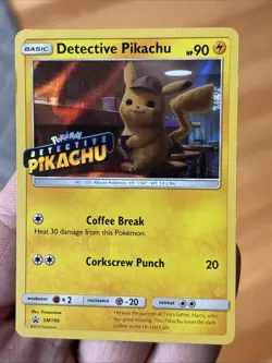 Pokemon Detective Pikachu Promo Stamped Holo SM190 Tcg Card 2019 Foil WOW - Image 2