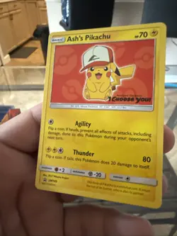 Pokemon Pikachu TCG Ash's SM109 Special Promo Card Mint Condition - Image 1