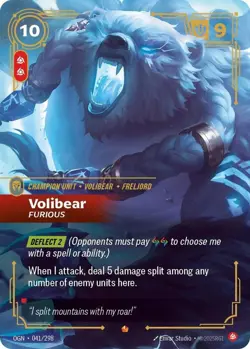 Volibear Furious Foil Riftbound Origins OGN 041/298 Champion Unit Freljord Card - Image 1