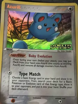 Azurill Pokemon TCG Delta Species 20/113 Stamped Rare Reverse Holo - Image 2