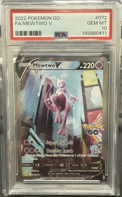 2022 Pokemon SWSH Pokemon GO Mewtwo V #072/078 PSA 10 - Image 1
