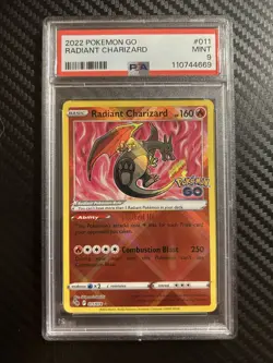 2022 Pokemon Go Radiant Charizard #011 PSA 9 MINT - Image 1