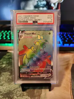 PSA 9 MINT Flapple VMAX 164/163 Battle Styles FA Secret Rare Holo Pokemon - Image 1