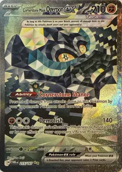 Cornerstone Mask Ogerpon ex 215/167 Twilight Masquerade Pokemon NM - Image 1