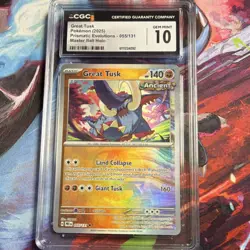 Pokemon Great Tusk 055/131 Master Ball Holo CGC 10 Prismatic Evolutions 2025 - Image 1
