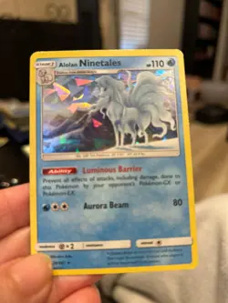 Alolan Ninetales 28/147 Pokemon Burning Shadows Cracked Ice holo - Image 1