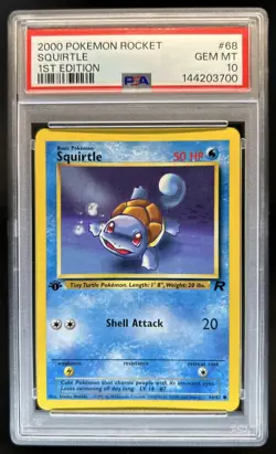2000 Pokemon Team Rocket First Edition Squirtle #68/82 PSA 10 GEM MINT - Image 1