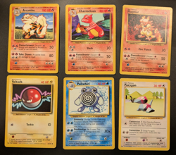 Lot of 6 Base Set (1999) Pokemon - 50% MV - Arcanine, Charmeleon, Voltorb, etc - Image 1