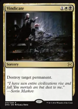 MTG Vindicate - Foil, Eternal Masters, Moderately Played, English - Image 1
