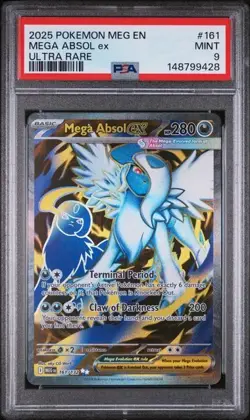 PSA 9 Mega Absol EX 161/132 Me01: Mega Evolution Pokemon TCG PSA 9 - Image 1