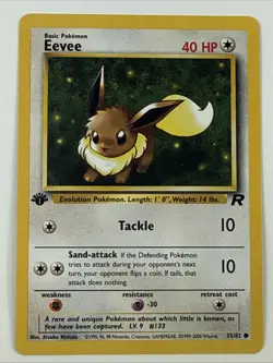 Pokemon TCG Team Rocket 1st Edition Regular Finish Eevee 55/82 Mint/NM - Image 1