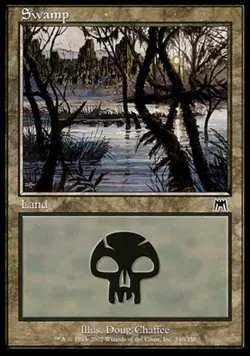 MTG Swamp (340) - Foil, Onslaught, Moderately Played, English - Image 1