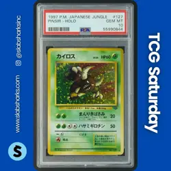 1997 POKEMON JP JUNGLE #127 PINSIR HOLO RARE PSA 10 - Image 1