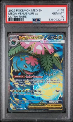 Mega Venusaur ex 155/132 Ultra Rare Holo Mega Evolution 2025 Pokemon PSA 10 - Image 1