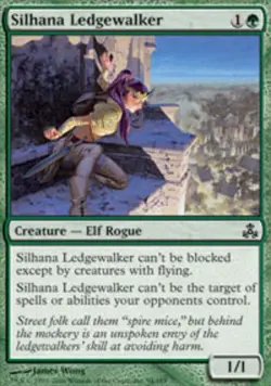 MTG Silhana Ledgewalker - Foil, Guildpact, Moderately Played, English - Image 1