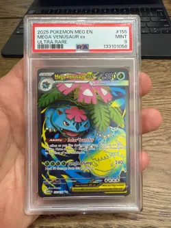 2025 POKEMON MEGA EVOLUTION - MEG EN #155/132 VENUSAUR EX ULTRA RARE PSA 9 - Image 1