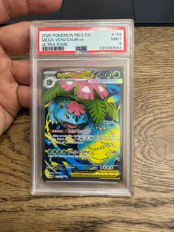 2025 POKEMON MEGA EVOLUTION - MEG EN #155/132 VENUSAUR EX ULTRA RARE PSA 9 - Image 1