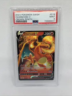 Pokemon TCG | Charizard V 018/159 Crown Zenith SWSH PSA Mint 9 - Image 1