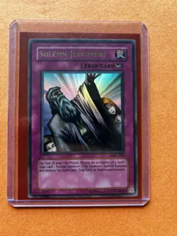 Yugioh Solemn Judgment Metal Raiders MRD-EN127 Unlimited Ultra Rare Trap - Image 1