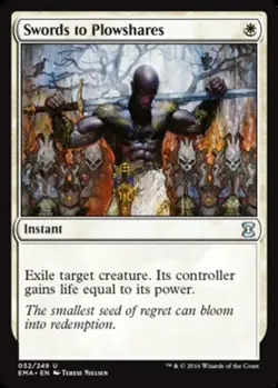 MTG Swords to Plowshares - Foil, Eternal Masters, Moderately Played, English - Image 1