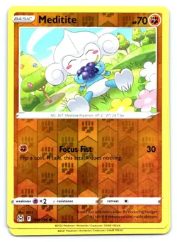 Meditite Pokemon Reverse Holo Common SWSH11: Lost Origin 099/196 - Image 1