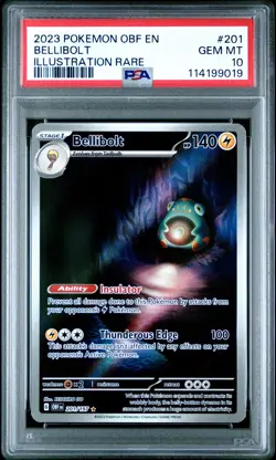 2023 POKEMON OBF EN-OBSIDIAN FLAMES ILLUSTRATION RARE #201 BELLIBOLT PSA 10 - Image 1