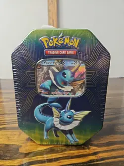 Pokemon 2019 Sun & Moon Elemental Power Vaporeon GX Tin Factory Sealed 820650806490 - Image 1