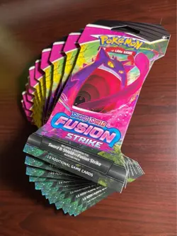 x12 Pokemon TCG Fusion Strike Sleeved Booster Packs - Sealed, Gengar Art - Image 1