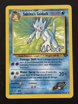 Pokemon Sabrina's Golduck 30/132 Gym Challenge Unlimited Rare 70HP Stage 1 - Image 1