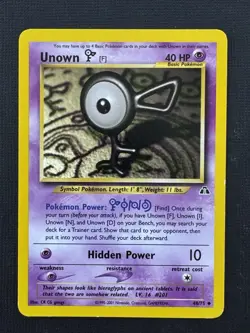 Pokemon Unown [F] 48/75 Neo Discovery Basic Regular Uncommon 40HP Hidden Power - Image 1