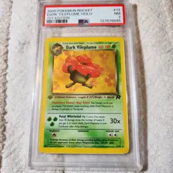 2000 Pokemon Team Rocket 1st Edition Dark Vileplume- Holo PSA 7 NM #13 - Image 1