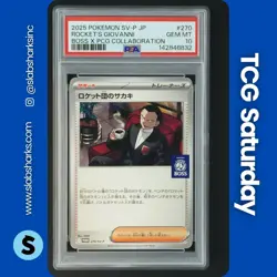 2025 POKEMON SV BS PROMO JP BOSS X PCG COLLAB #270 TEAM ROCKET'S GIOVANNI PSA 10 - Image 1