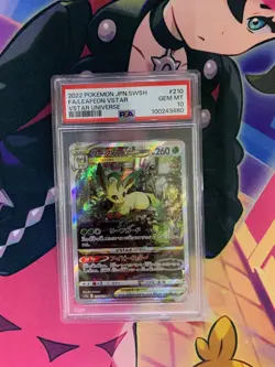 2022 Pokemon Japanese Sword Shield Leafeon Vstar Universe PSA 10 MINT 210 SWSH - Image 1