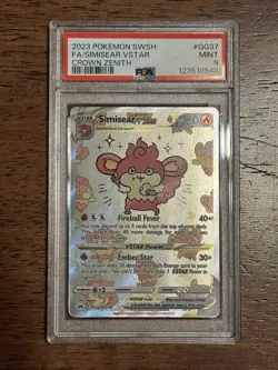 Pokemon Simisear VSTAR PSA 9 GG37/GG70 Mint Crown Zenith - Image 1