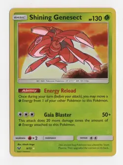 Pokemon Shining Genesect 9/73 Shining Legends Shiny Holo Rare 2017 Sun & Moon NM - Image 1