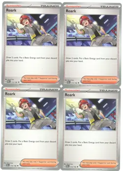 4x Pokemon TCG Roark 173/182 Sv04: Paradox Rift Regular Playset - Image 1