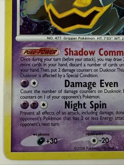 Pokemon - Dusknoir 1/100 Stormfront Holo - NM - Image 5