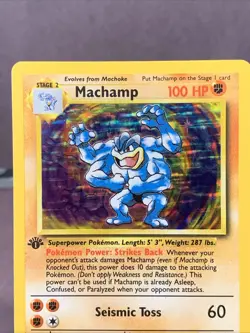 Pokemon TCG Machamp Holo 1st Edition Base Set #8/102 Holo Rare VTG WOTC - Image 2