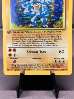 Pokemon TCG Machamp Holo 1st Edition Base Set #8/102 Holo Rare VTG WOTC - Image 3
