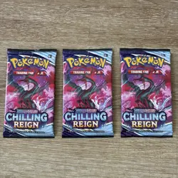 Lot 3 Pokemon Chilling Reign Booster Pack Sealed Sword Shield TCG - Image 1