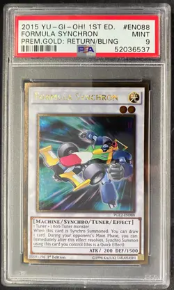 2015 Yugioh 1st Edition Gold Return Bling EN088 Formula Synchron PSA 9 - Image 1