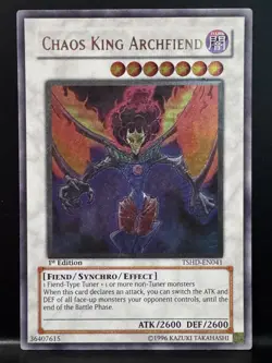 Yu-Gi-Oh! YuGiOh Chaos King Archfiend TSHD-EN041 1st Edition Ultra Rare LP - Image 2