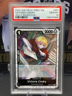 2024 One Piece PRB-01 English OP06-091 Victoria Cindy Jolly Roger Foil PSA 10 - Image 1