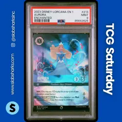 2023 DISNEY LORCANA THE FIRST CHAPTER #213/204 AURORA ENCHANTED PSA 9 - Image 1