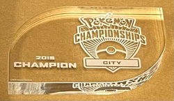 Pokemon City Championship Etched Glass Trophy 2014 Champion with Original OOP - Image 2